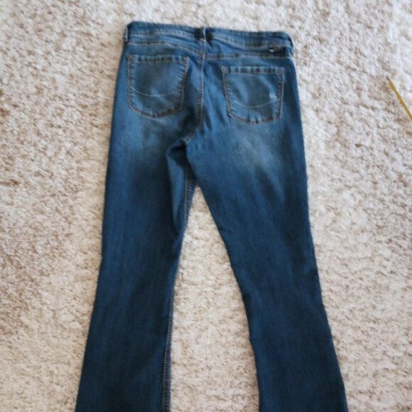 Source of Wisdom Women's Jeans Slim Size 10 Flare Denim, Blue Stretch Western - Picture 2 of 9